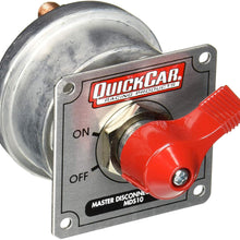 QuickCar Racing Products 55-022 Silver 2-1/2" High x 2-1/2" Wide Panel Battery Master Disconnect Switch with Alternator Post and Mounting Panel