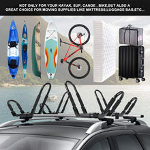 Ediors Upgraded 2 Pairs Folding Kayak Roof Rack, J Bar Foldable Kayak Rack,Sit On Top Kayak Carrier with 4 Tie Down Straps for Canoe Surfboard Ski Car Truck SUV RV On Roof Top Mount Trailer Crossbar