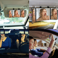 Huicocy Car Visor Mirror, Makeup Travel Vanity Mirror Car Cosmetic Mirror Clip On Sun Visor Auto Supplies 310mm 12” Universal for Car Truck SUV Rear View Mirror (12in5.5in, Black)