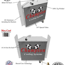 Champion Cooling, 3 Row All Aluminum Radiator for Studebaker, CC4952