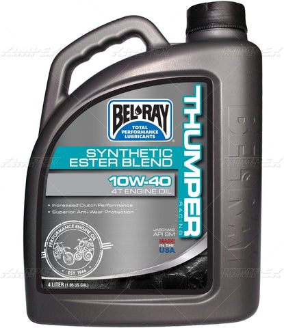 Bel-ray 99520-b4lw thumper synthetic ester blend 4t engine oil 10w-40 4-liter (99520-B4LW)