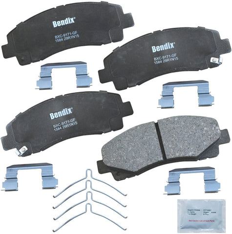 Bendix Premium Copper Free CFC1584 Ceramic Brake Pad (with Installation Hardware Front)