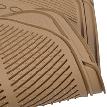 BDK MT654PLUS Heavy Duty 4pc Front & Rear Rubber Floor Mats for Car SUV Van & Truck - All Weather Protection Universal Fit (Beige)