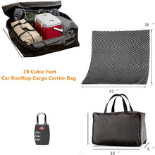 AUPERTO 19 Cubic Feet Car Rooftop Cargo Carrier Bag - Heavy Duty RoofBag with External Non-Slip Mats/Lock for All Cars with/Without Rack, Includes Carry Bag