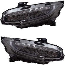 Brock Replacement Pair LED Headlights Compatible with 16-19 Civic