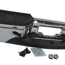 99-07 FORD SUPER DUTY F250 F350 450 550 REAR STEP BUMPER CHROME FULL ASSY WITH BRACKETS, WITH PADS, WITH HITCH, WITH LICENSE LAMP & CABLE (WITHOUT SENSOR HOLE)(OEM TYPE) FO1101141