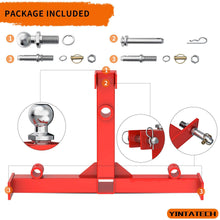 YINTATECH 3 Point Trailer Hitch with 2" Receivers for Category 1 Tractors with Trailer Ball Drawbar Gooseneck Receivers