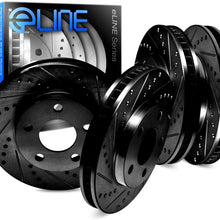 For 2014-2015 Nissan Leaf Front Rear eLine Black Drill Slot Brake Rotors Kit