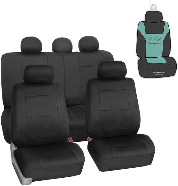 FH Group FB083115 Neoprene Seat Covers (Black) Full Set with Gift – Universal Fit for Cars Trucks and SUVs