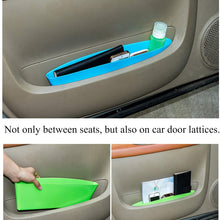 TRENDBOX 1 Pair Car Seat Slit Side Gaps Fills Pocket Catch Catcher Storage Organizer Box Bag Phone Holder with Non-Slip Stickers Universal for Tidying - Black