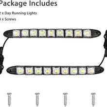 EEEKit Daytime Running Light, 9 LED DC 12V 4.5W Driving Daylight Fog Waterproof Dustproof Light with Adhesive Tape, 2 Pack, White