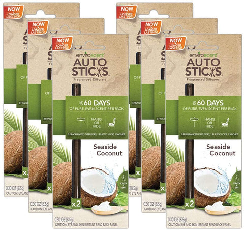 Enviroscents Auto Sticks Natural Car Air Fresheners, 6-Pack with 12 Sticks (New Car)