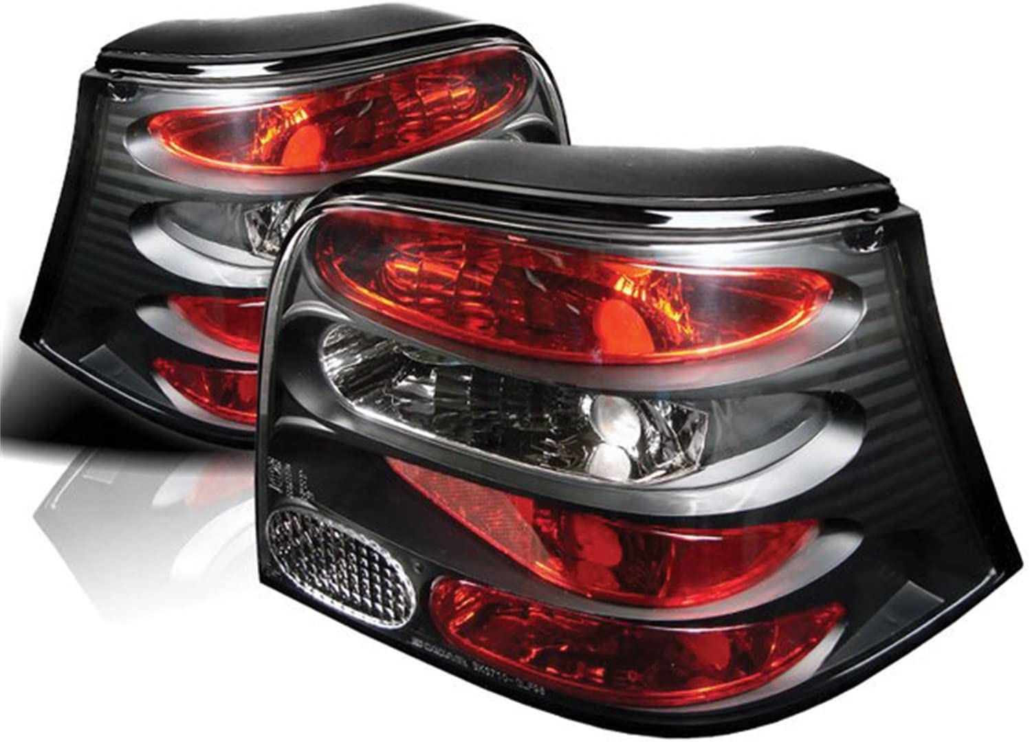 Spyder 5008343 Volkswagen Golf 99-04 Euro Style Tail Lights - Black (Black)