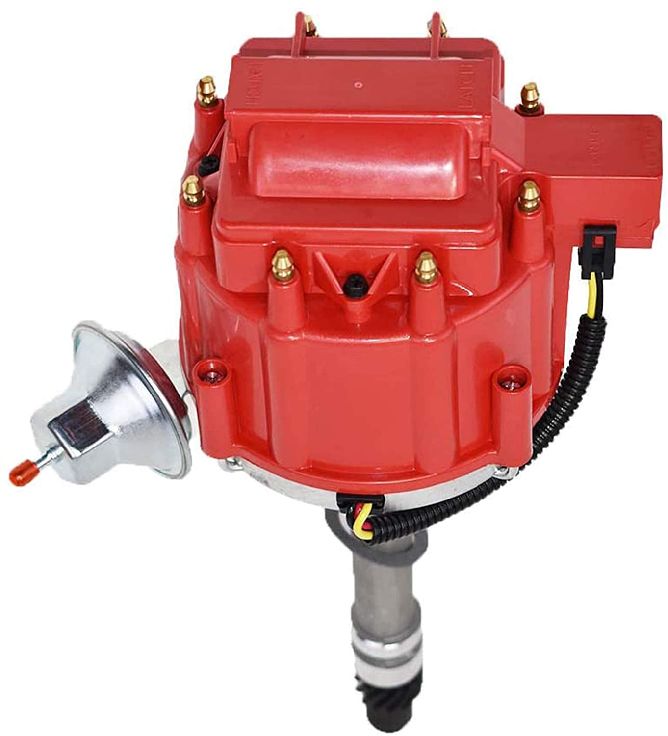 A-Team Performance Complete HEI Distributor 65K Coil Compatible with Chevrolet Chevy GM GMC Small Block Big Block Corvette Tach Drive 62-74 SBC BBC 7500 RPM 283 327 350 383 400 396 427 454 Red Cap (Red)