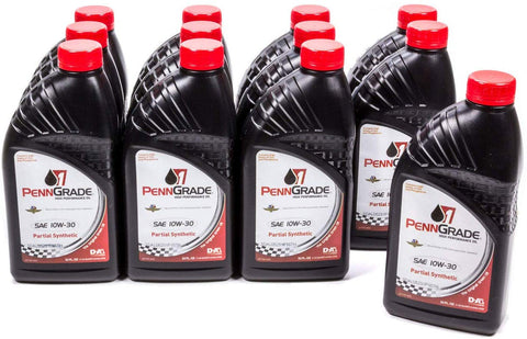 Brad Penn Oil 009-7150-12PK 10W-30 Partial Synthetic Racing Oil - 1 Quart Bottle, (Case of 12)