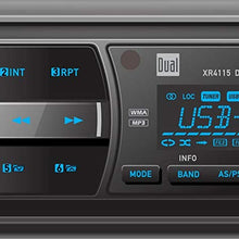 Dual Electronics XR4115 Multimedia Detachable Mechless LCD High Resolution Single DIN Car Stereo Receiver with Built-In USB, SD Card, MP3 & WMA Player