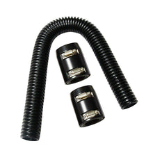 24" Stainless Steel Flexible Upper/Lower Radiator Hose & Chrome Caps Kit Black