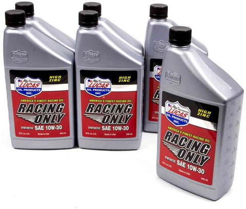 Lucas Oil 10610-6 Synthetic Racing Oil 10w-30 Case/6