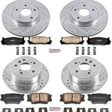 Power Stop K2822 Front & Rear Brake Kit with Drilled/Slotted Brake Rotors and Z23 Evolution Ceramic Brake Pads