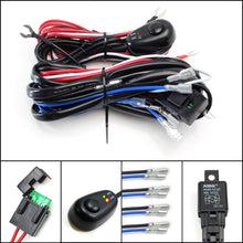 iJDMTOY 4-Output Universal Fit Relay Harness Wire Kit with LED Light ON/OFF Switch For Fog Lights, Driving Lights, Xenon Headlight Conversion or LED Pod Light, Worklight, etc