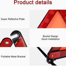 XOOL Triple Warning Triangle Emergency Warning Triangle Reflector Safety Triangle Kit Suitable for Roadside Emergencies, 3-Pack