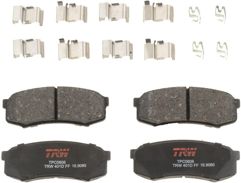 TRW Automotive TPC0606 Disc Brake Pad Set for Toyota 4Runner: 2003-2020 and other applications Rear, Black