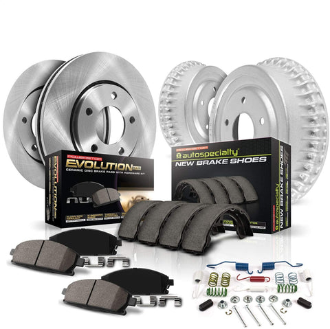 Power Stop KOE15209DK Daily Driver Pad, Rotor, Drum and Shoe Kit (Front and Rear)