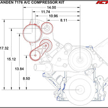 ICT Billet LS - Sanden 7176 Mini A/C Air Conditioner Compressor Bracket Kit LS1 LS3 LSX AC Heavy Duty 551472-3