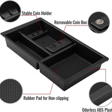 Seven Sparta Center Console Organizer for Chevy/Chevrolet Tahoe Suburban Silverado GMC Sierra Yukon 2015-2018 ABS Tray Armrest Box Secondary Storage Full Console w/Bucket Seats ONLY (Black)
