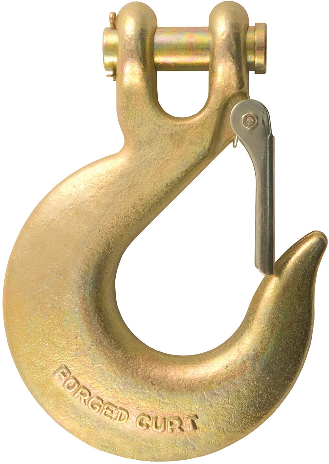 CURT 81920 5/8-Inch Forged Steel Clevis Slip Hook with Safety Latch, 65,000 lbs, 1-1/4-In Opening, 5/8