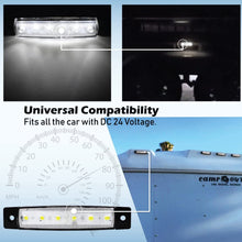 Meerkatt 3.8 Inch 6 LED Thin Line 10 Amber 10 Red 10 White Lamp Front Rear Fender Brake Side Marker License Decoration Light Sealed Indicator Truck Bus Trailer RV Lorry Van UTV SUV HGV Boat Waterproof