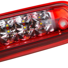 For 2007-2013 Chevy Chevrolet Silverado/GMC Sierra 1500 2500HD 3500HD 3D LED Bar 3rd Third Tail Brake Light Rear Cargo Lamp High Mount Stop light Electroplating Housing (Red)