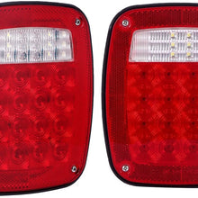 Vouke 38 LED 12V Universal Tail Brake Turn Stop Licence Back up Lights for Jeep Truck Trailer Boat etc,12V Stud Mounted Lamps,Pack of 2