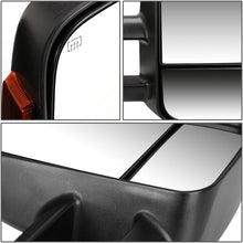 Pair Black Power Heated Smoked LED Turn Signal Light Side Towing Mirrors Replacement for Silverado Sierra 99-02