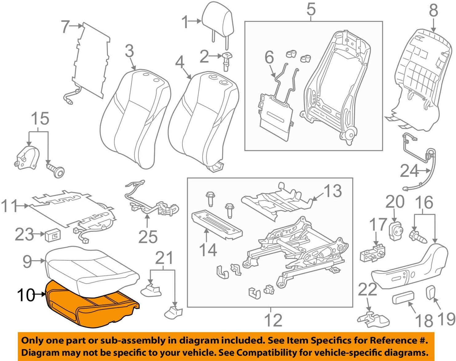 TOYOTA Genuine 71512-07010 Seat Cushion Pad