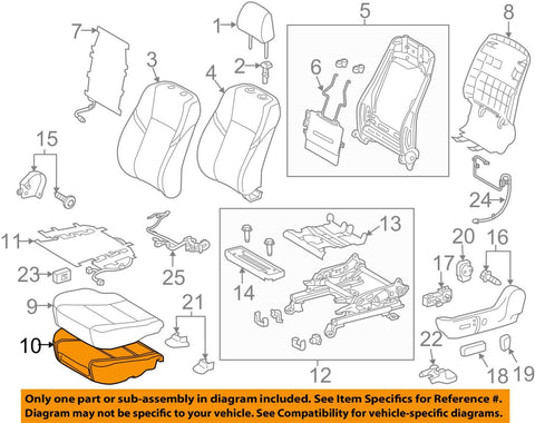 TOYOTA Genuine 71512-07010 Seat Cushion Pad