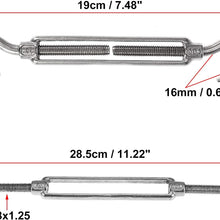 X AUTOHAUX 10pcs Car 304 Stainless Steel Hook and Hook Turnbuckle Wire Rope Tension Replacement Silver Tone