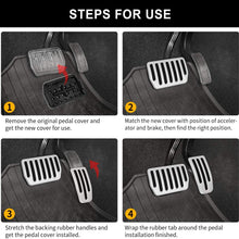 SUPAREE Model 3 Anti-Slip Foot Pedal Pads, Auto Aluminum Pedal Covers, Accelerator & Brake & Foot Rest Foot Pedal Pads+for Tesla Model 3 (A Set of 3)
