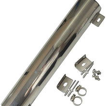BLACKHORSE-RACING 3" X 9" Radiator Coolant Overflow Puke Tank Polished Stainless Steel 32OZ