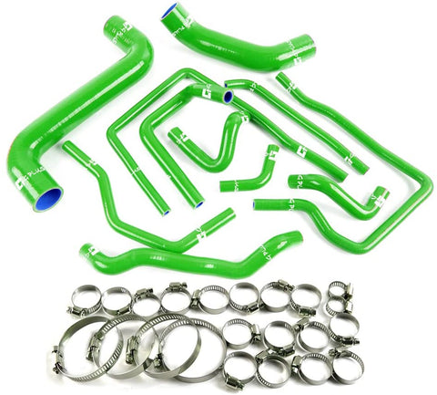 Silicone Radiator Hose Pipe Kit Clamps For Subaru Impreza GDA GDB STI EJ20 S204 S205 Green