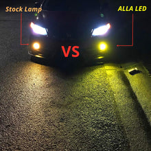 Alla Lighting H10 9145 LED Fog Light Bulb 3000K Amber Yellow 2800 Lumens Xtreme Super Bright CANBUS COB-72 SMD 9140 9045 9155 PY250D Replacement for Cars, Trucks