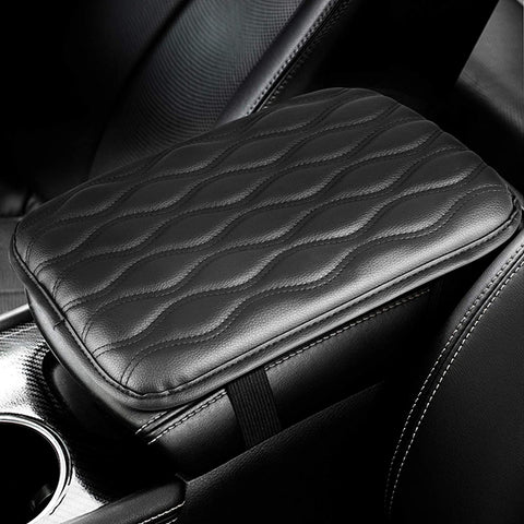 EEEKit Universal Center Console Leather Pad, Waterproof Car Armrest Seat Box Cover Protector for Most Vehicle, SUV, Truck, Car, (Black)