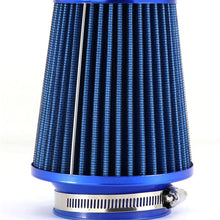 TIROL Air Filter Round Tapered Universal Auto Cold Air Intake Adjustable Neck 3"-3.5"-4" Blue