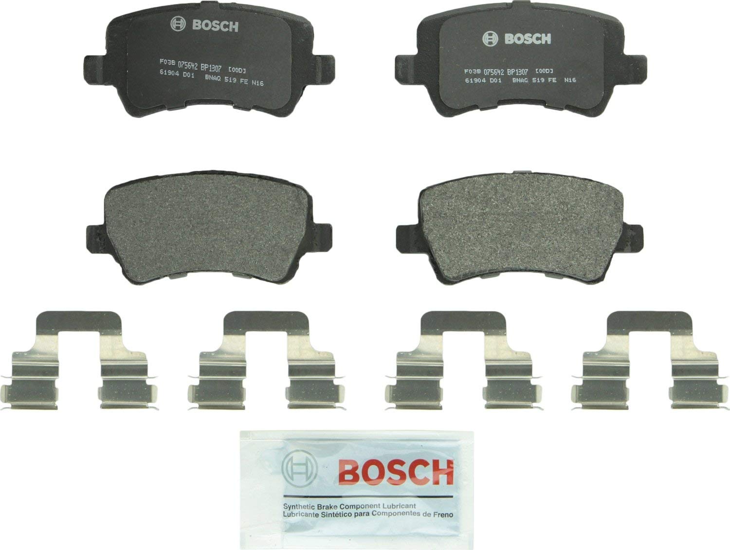 Bosch BP1307 QuietCast Premium Semi-Metallic Disc Brake Pad Set For: Land Rover Range Rover Evoque; Volvo S60, S60 Cross Country, S80, V60, V60 Cross Country, V70, XC60, XC70, Rear