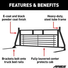 ARIES 111000 Classic Heavy-Duty Black Steel Truck Headache Rack Cab Protector, Select Chevrolet, Ford, Dodge, GMC, Ram
