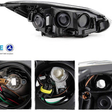 Fits 2012 2013 2014 Ford Focus 4Door Sedan Hatchback [Halogen Type] Chrome Trim Headlight Driver Left Replacement