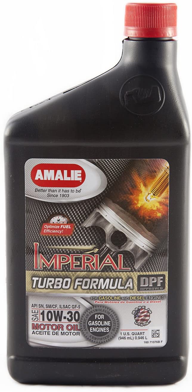 Amalie (160-71076-56-12PK) Imperial Turbo Formula 10W-30 Motor Oil - 1 Quart Bottle, (Pack of 12)