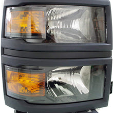 Head Lamp Set of 2 Compatible with CHEVROLET SILVERADO 1500 2014-2015 Right Side and Left Side Assembly Halogen Ls Model 3Rd Gen. CAPA