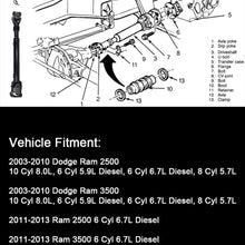 52123326AB 938-163 Front Drive Shaft Propeller Shaft Assembly Fits for Dodge Ram 2500 3500 8.0L 5.9L 6.7L Diesel 5.7L 2003-2013 Auto Transmission Part# 52123112AA