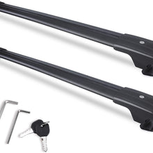 Autekcomma Heavy Duty Roof Rack CrossBars for 2015-2021 Mercedes Benz GLE Series,Anti-Corrosion, Black Matte with Anti-Theft Locks (ONLY FIT Original EXISTING Side Rail)